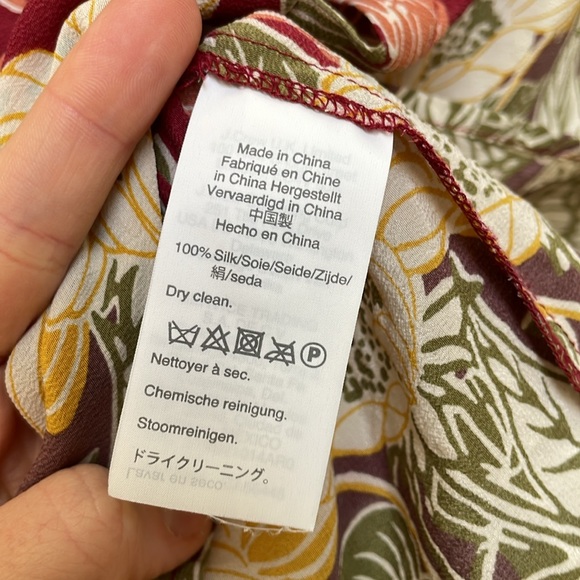 Madewell 100% silk pattern blouse size s - Picture 7 of 7